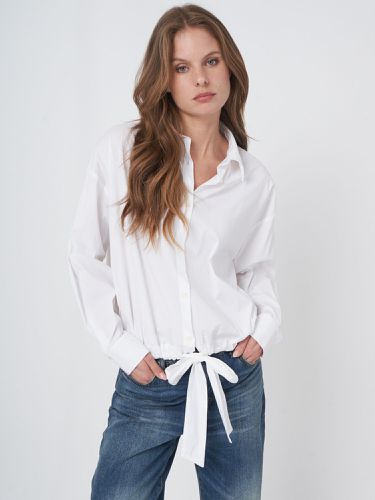 Poplin shirt with drawstring - REPEAT cashmere - Modalova