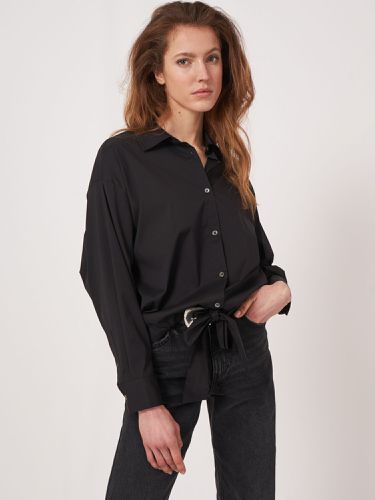 Poplin shirt with drawstring - REPEAT cashmere - Modalova