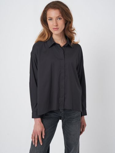 Poplin shirt with front slits - REPEAT cashmere - Modalova