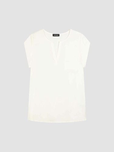 Short-sleeved silk top with pocket - REPEAT cashmere - Modalova