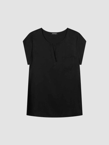 Short-sleeved silk top with pocket - REPEAT cashmere - Modalova