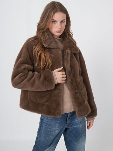 Short reversible faux fur coat - REPEAT cashmere - Modalova