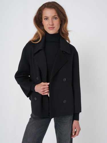 Cropped wool blend trench coat - REPEAT cashmere - Modalova