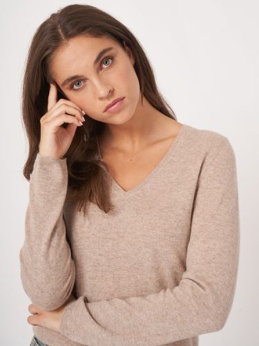 Basic cashmere blend V-neck sweater - REPEAT cashmere - Modalova