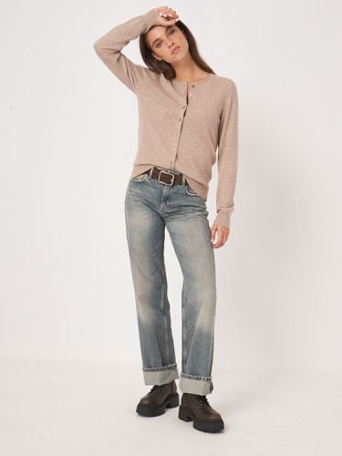 Basic cashmere blend round neck cardigan - REPEAT cashmere - Modalova