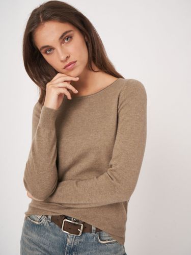 Basic cashmere blend boatneck sweater - REPEAT cashmere - Modalova