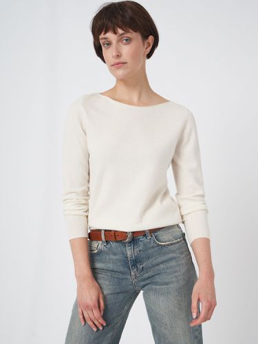 Basic organic cashmere boat neck jumper - REPEAT cashmere - Modalova