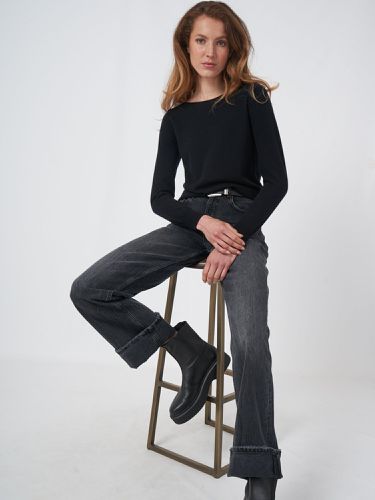 Basic organic cashmere boat neck jumper - REPEAT cashmere - Modalova