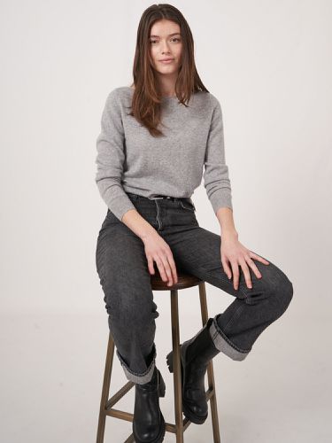 Basic organic cashmere boat neck jumper - REPEAT cashmere - Modalova