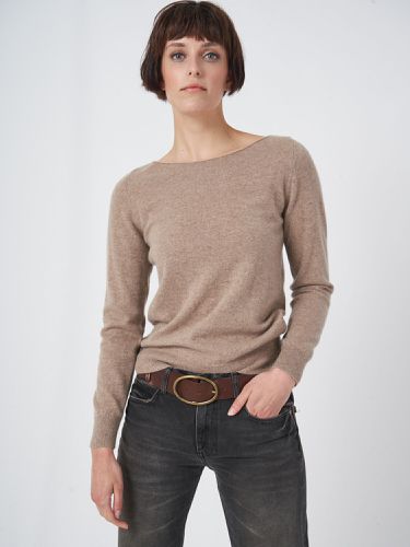 Basic organic cashmere boat neck jumper - REPEAT cashmere - Modalova