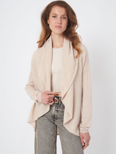 Open organic cashmere cardigan with shawl neck - REPEAT cashmere - Modalova