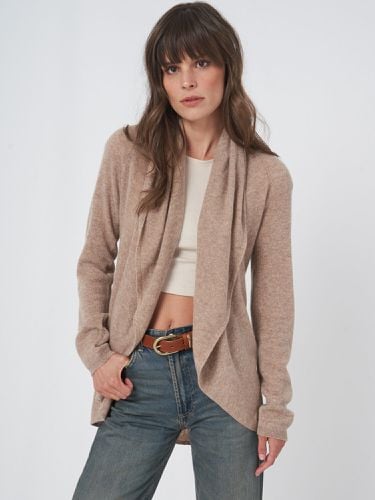 Open organic cashmere cardigan with shawl neck - REPEAT cashmere - Modalova