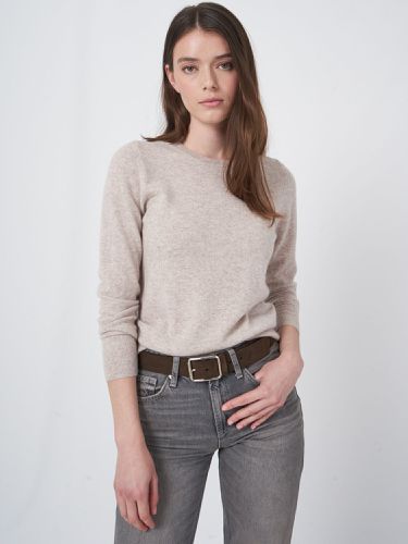 Basic organic cashmere sweater with round neckline - REPEAT cashmere - Modalova