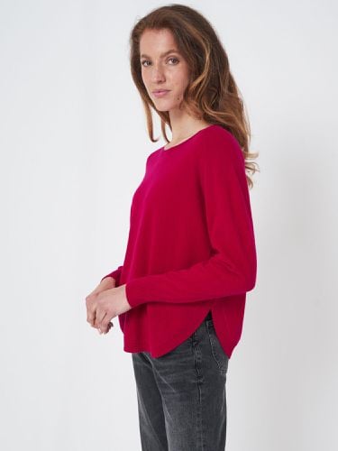 Round hem cashmere sweater with boatneck - REPEAT cashmere - Modalova