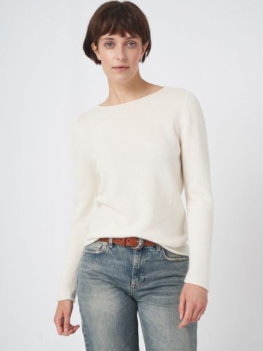 Medium weight basic cashmere boat neck sweater - REPEAT cashmere - Modalova