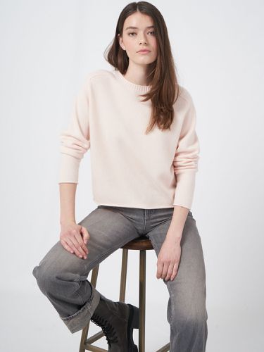 Loose fit cropped cashmere sweater - REPEAT cashmere - Modalova