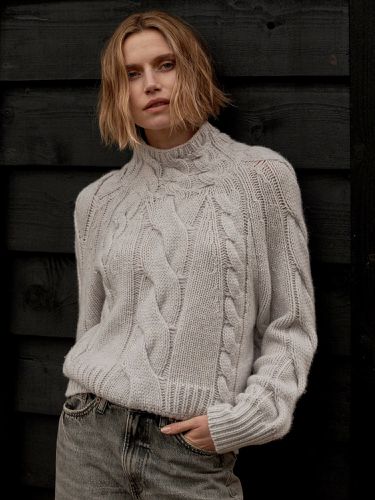 Chunky cable knit cashmere sweater - REPEAT cashmere - Modalova