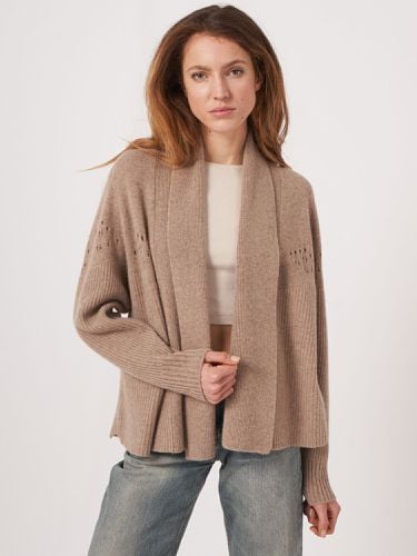 Open front cashmere cardigan with pointelle details - REPEAT cashmere - Modalova