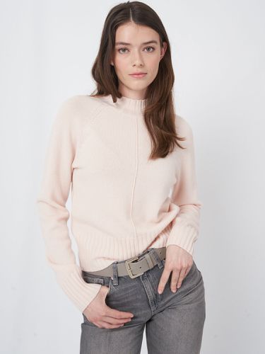 Organic cashmere sweater with ribbed stand collar - REPEAT cashmere - Modalova