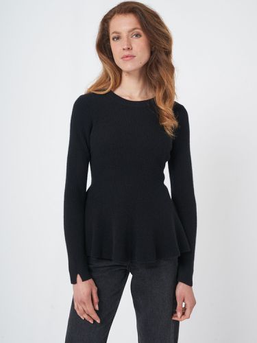 Peplum sweater in cashmere mouliné - REPEAT cashmere - Modalova