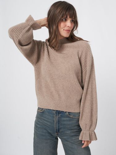 Cashmere rib nit sweater with ruffled sleeves - REPEAT cashmere - Modalova