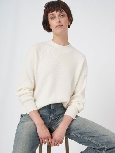 Cropped rib knit cashmere sweater - REPEAT cashmere - Modalova