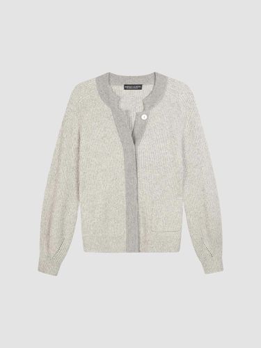 Two tone cashmere rib knit cardigan - REPEAT cashmere - Modalova