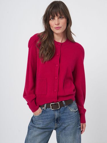 Buttoned cashmere cardigan with shoulder detail - REPEAT cashmere - Modalova