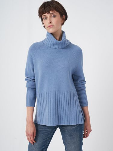 Wide ribbed turtleneck sweater - REPEAT cashmere - Modalova