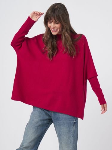 Oversized fine knit cashmere blend poncho sweater - REPEAT cashmere - Modalova