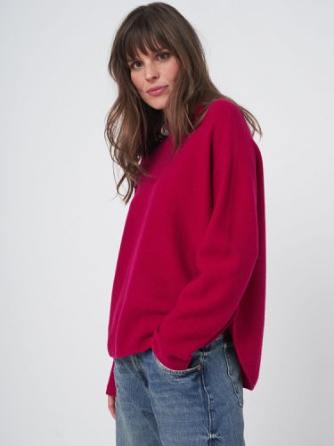 Fine textured knit sweater with round hem - REPEAT cashmere - Modalova