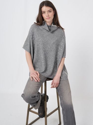 Cashmere blend poncho with crochet and cable knit details - REPEAT cashmere - Modalova