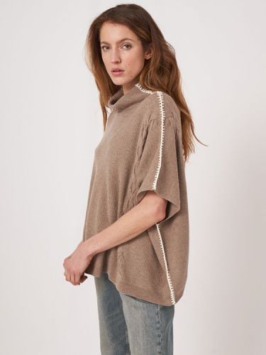 Cashmere blend poncho with crochet and cable knit details - REPEAT cashmere - Modalova