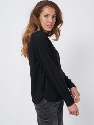 Merino wool sweater with ribbed stand-up collar - REPEAT cashmere - Modalova