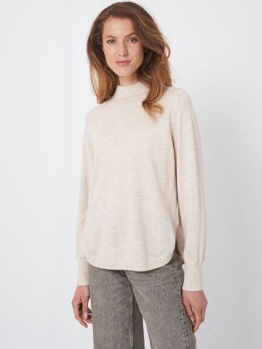 Merino wool sweater with ribbed stand-up collar - REPEAT cashmere - Modalova