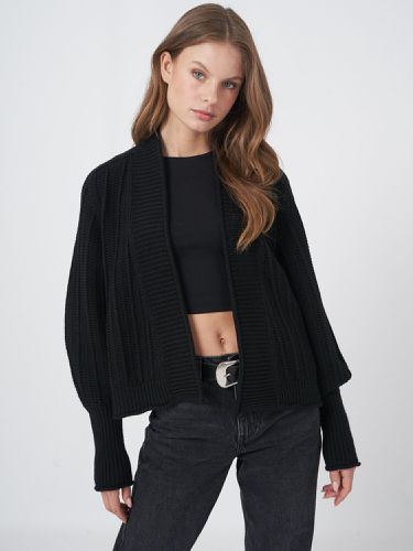 Open knit cropped merino wool cardigan - REPEAT cashmere - Modalova