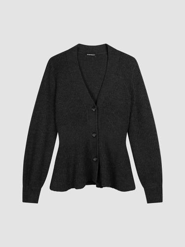 Merino wool buttoned peplum cardigan - REPEAT cashmere - Modalova