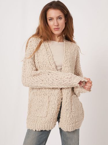 Italian wool blend chunky knit cardigan - REPEAT cashmere - Modalova