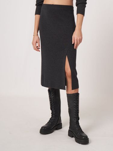 Merino wool skirt with front slit - REPEAT cashmere - Modalova