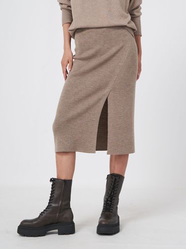 Merino wool skirt with front slit - REPEAT cashmere - Modalova