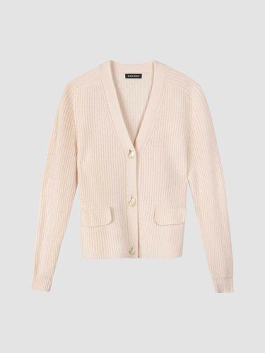 Cropped wool rib knit cardigan - REPEAT cashmere - Modalova