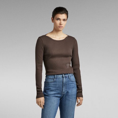 Top Slim Rib Boatneck - Mujer - G-Star RAW - Modalova