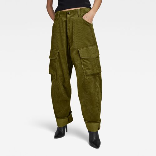 Cargo Cropped Drawcord Pants, Green