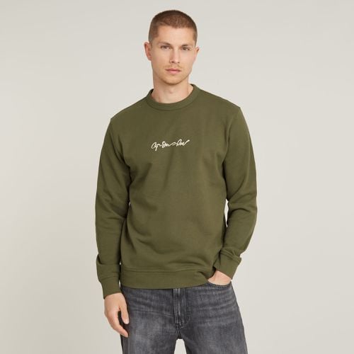 G-Script Logo Sweater - Green - Men - G-Star RAW - Modalova