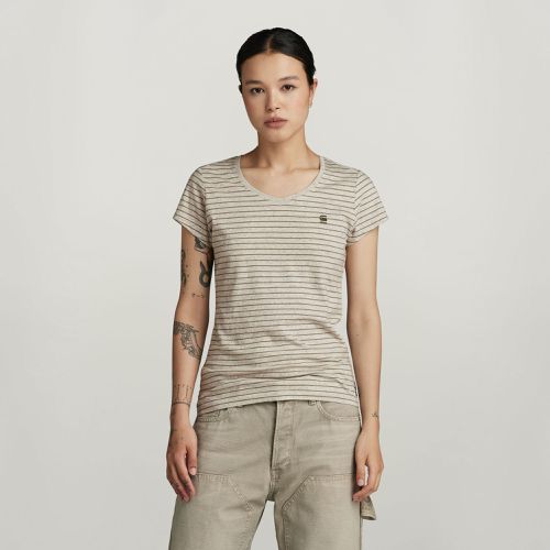 Top Stripe Eyben Slim V-Neck 2.0 - Mujer - G-Star RAW - Modalova