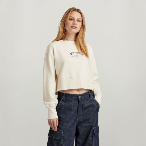 Sudadera Vintage Cropped Logo Loose - Mujer - G-Star RAW - Modalova