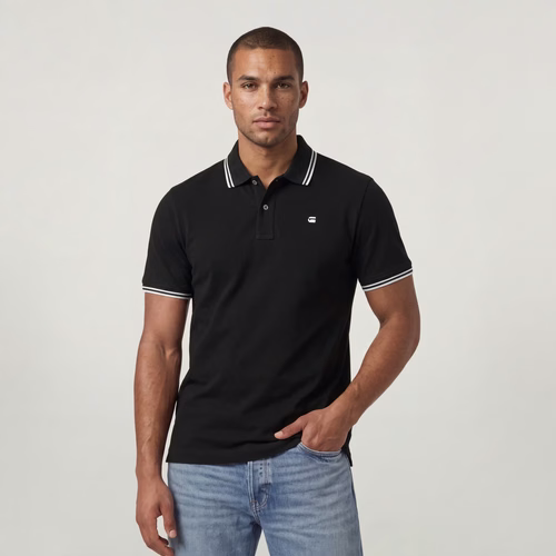 Striped Collar Polo - Black - Men - G-Star RAW - Modalova