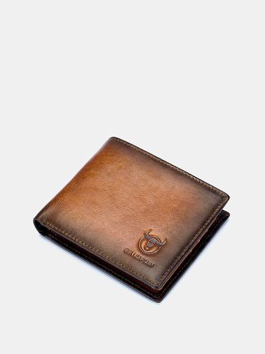 Hombres Piel Genuina RFID 13Card Slots Gradient Short Purse Wallet - BULLCAPTAIN - Modalova