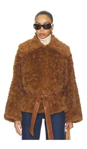 Etienne Faux Fur Jacket in Brown. - size L (also in M, S, XL, XS) - 4th & Reckless - Modalova