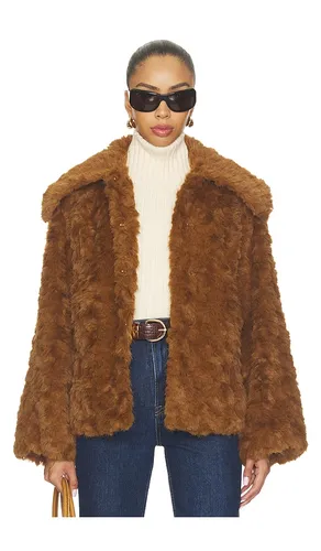 Etienne Faux Fur Jacket in Brown. - size L (also in M, S, XL, XS) - 4th & Reckless - Modalova